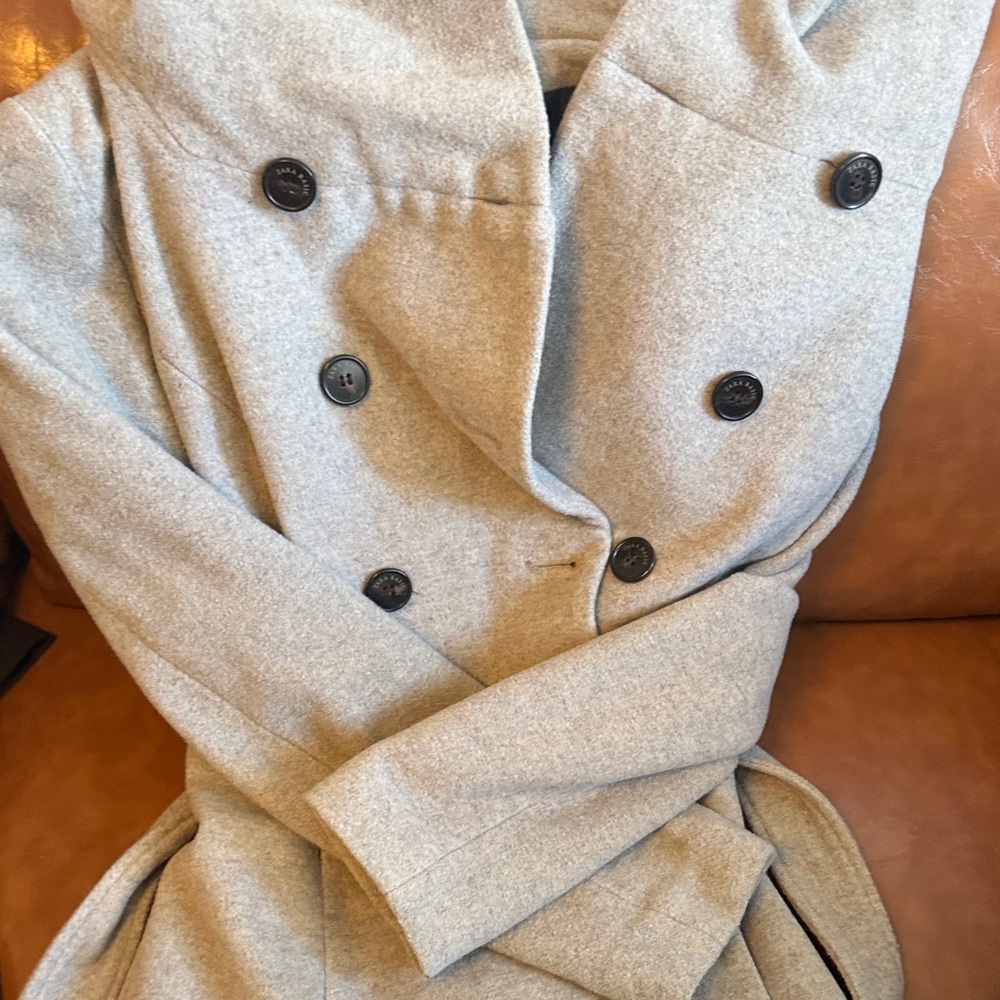 Zara Basic Gray Wool Coat - image 3